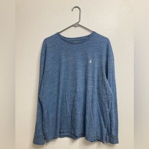 3/$15 Polo Ralph Lauren Mens Blue Long Sleeve Round Neck Shirt Lightweight Large
